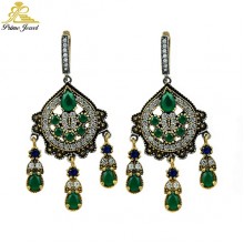 Gümüş Otantik Taşlı Küpe